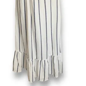 Melloday Embroidered Floral‎ Striped Sundress Ruffle Hem Strapless Boho Summer thumbnail 4