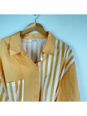 Ena Pelly Bree Cotton Shirt Dress - Melon Stripe - Size 6 thumbnail 7