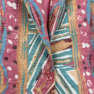 Vintage 80s 90s Pastel Retro Funky Blazer Jacket Sz 16 Boho Aztec Western thumbnail 15