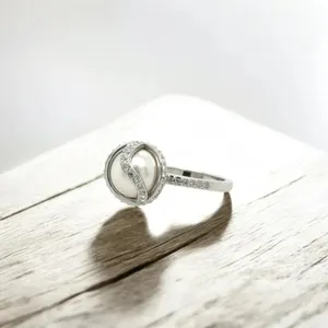 Swarovski Crystal Faux Pearl Cocktail Ring thumbnail 2