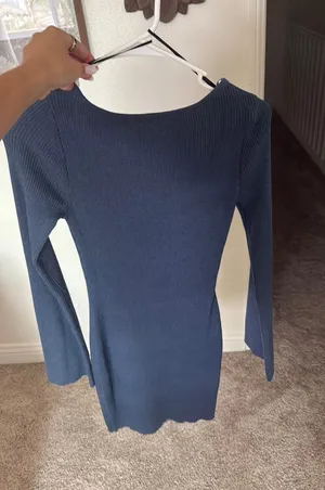 Navy Blue sweater dress thumbnail 1