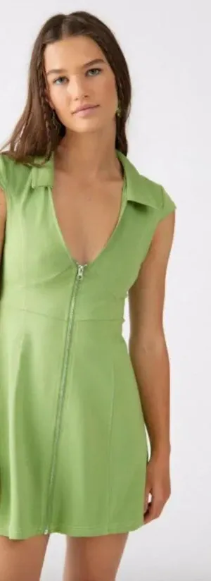 Urban Outfitters UO Lime Green Casual Short Sleeve Amal Mini Dress thumbnail 1