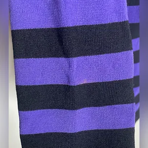 Joseph A- Black and Purple Striped Long Sleeve Top Size L thumbnail 3