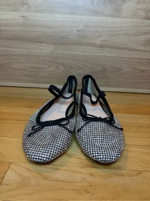 Loeffler Randall Leonie Crystal Mesh Mary Jane Flats in Silver - Size 9 thumbnail 3