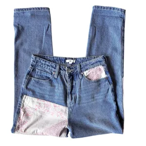 Women’s Nordstrom BP quilt high rise patchwork straight leg jeans size 25 thumbnail 8
