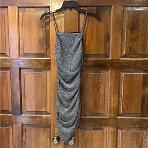 H&M Divided Women’s Silver Metallic Sparkle Dress Size XS Party Bodycon‎ thumbnail 2