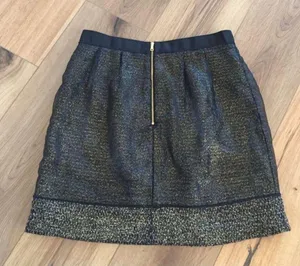 ANN Taylor loft gold/black overlay skirt thumbnail 3