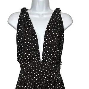 White House Black Market Convertible‎ Dress Women 0 Black Polka Dot Genius Retro thumbnail 7
