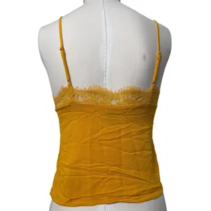 Forever 21 Mustard Yellow Lace Trim Camisole Top Small‎ Adjustable Straps thumbnail 2