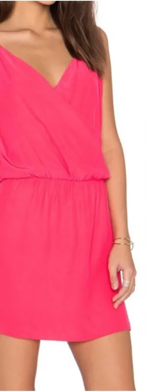 Amanda Uprichard 100% Silk Wrap Dress Pink Small NWT Revolve thumbnail 1