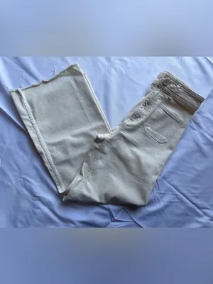 Zara Patch Pocket Marine High Waist Wide Leg Cream Jeans Size 6 thumbnail 10