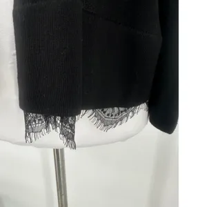 Tommy Hilfiger‎ Cardigan Sweater Women XL Black Lace Career Lightweight Casual thumbnail 2