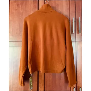 OGL Sweater Turtleneck Built in Bra Orange Size Large NEW thumbnail 5