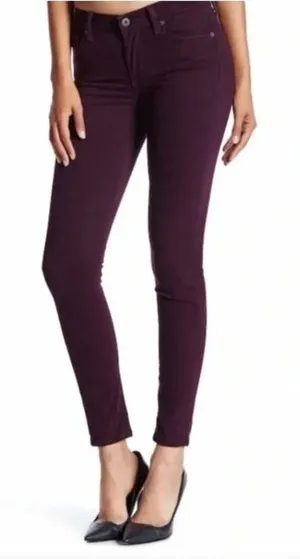 Lucky Brand Brooke Legging Jeans Purple Velour Skinny Pants Size 6/28 thumbnail 1