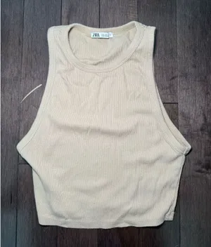 ZARA Crop Top Ribbed Tank thumbnail 1