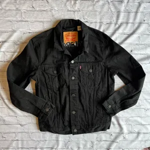 Levi’s Imagine Dragons Black Denim Womens Small Embroidered Jean Jacket . thumbnail 1