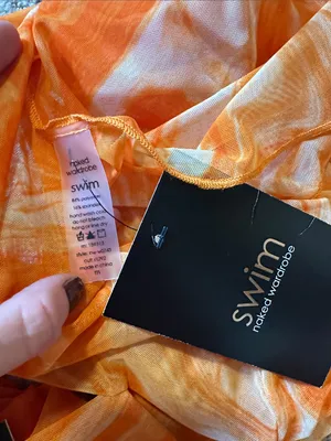 NWT Naked Wardrobe Swim Back on the Low cover up dress orange thumbnail 5