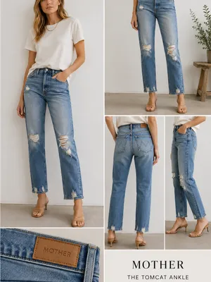 MOTHER The Tomcat Ankle Shred The Confession Jeans‎ 24 Distressed thumbnail 2