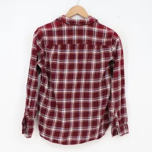 Uniqlo Flannel Shirt Womens XS Burgundy Plaid Button-Down Excellent thumbnail 5