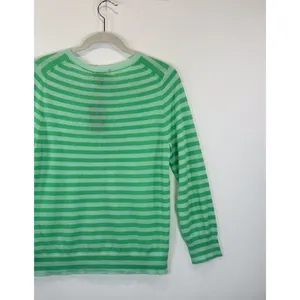 NWT J.CREW Womens Cardigan Green Italian Cashmere Knit Striped Sweater Large thumbnail 10