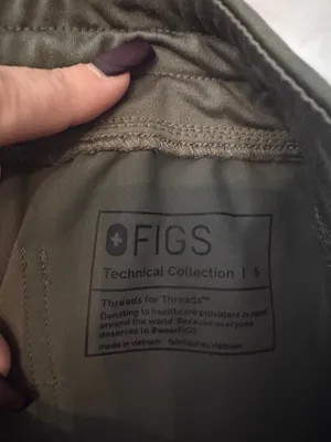 Figs Technical Collection Zamora Olive Nursing Joggers with Orange Drawstring thumbnail 2