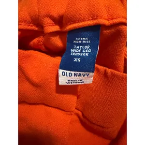 Old Navy Taylor Extra High Rise Wide Leg Trouser Orange Pants XS thumbnail 7
