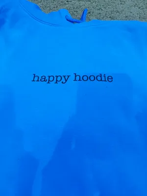 Gildan blue happy hoodie thumbnail 4
