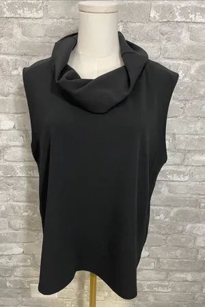 Zara Black Sleeveless Draped Neck Top thumbnail 1