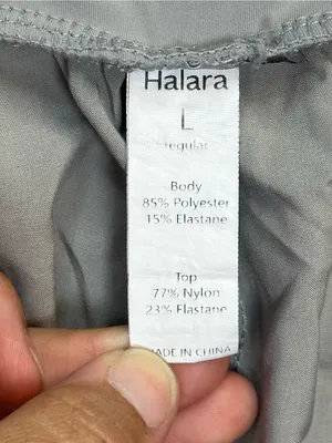 Halara Women’s Large Gray Crossover Waist Cropped Wide Leg Quick Dry Pants thumbnail 10