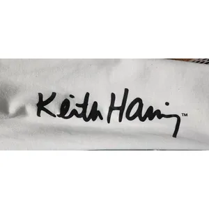 Keith Haring White Hoodie Dancing Figures Circle Graphic Art Streetwear‎ Pop Art thumbnail 4
