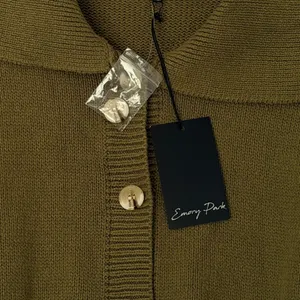 Emory Park Knit Romper Sz S Y2K Olive Green Button Front Gorpcore Club New thumbnail 6