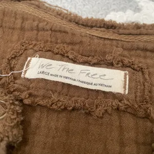 We the free forest green oversized soft linen long sleeve Henley flowy top thumbnail 6