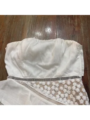 Princess Polly White Floral Strapless Bow Back Mini Dress Size 4 thumbnail 2