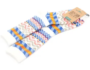 Northeast Outfitters Cozy Cabin Super Soft Boot Socks Cream Fair Isle Women 5-10 thumbnail 1