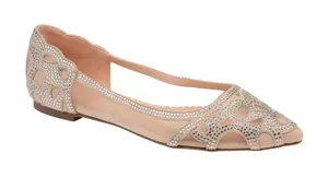 NWT Journee Collection Womens Batavia Ballet Flat Embellished Nude Brown 6M thumbnail 1