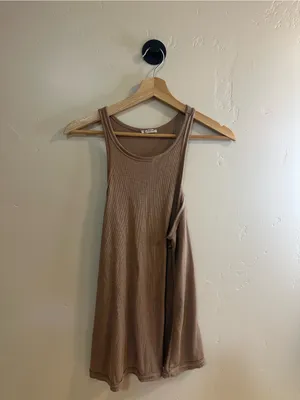 Free People Intimately Mushroom Brown Tan Tank Top Medium thumbnail 4