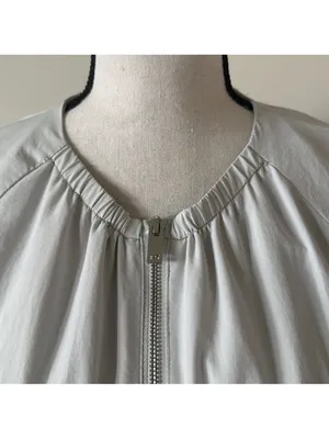 Zara Light Gray drawstring tie front peplum  Bomber windbreaker Jacket thumbnail 10
