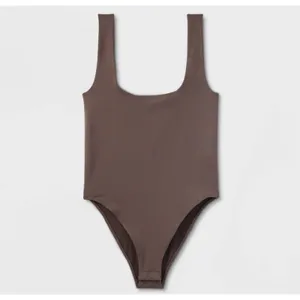 Women's Seamless Tank Bodysuit - A New Day™ Light Brown M NWT thumbnail 3