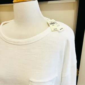 aerie White Long Sleeve Top XS thumbnail 3