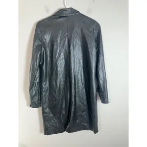 BB‎ Dakota Steve Madden Im Busy Faux Leather Blazer Black Longline Jacket thumbnail 5