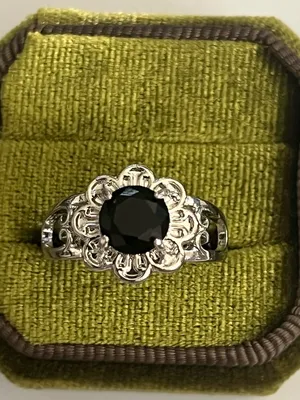 Elegant/Vintage Design Titanium Steel Faux Black Onyx Ring Size 9 NWT thumbnail 1