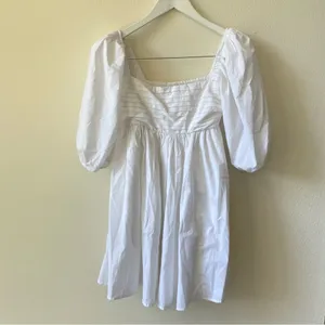 Abercrombie & Fitch Emerson Mini Poplin Cotton Dress in White Size XS thumbnail 6
