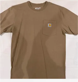 Tan Carhartt short sleeve pocket tee thumbnail 1