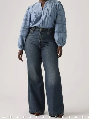 Levi’s Ribcage Bell denim jeans highest rise stretch 32 thumbnail 2