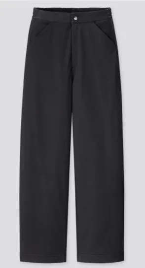 Uniqlo Wide Leg‎ Twill Pants Women's Minimalist Quiet Luxury Black XS thumbnail 1