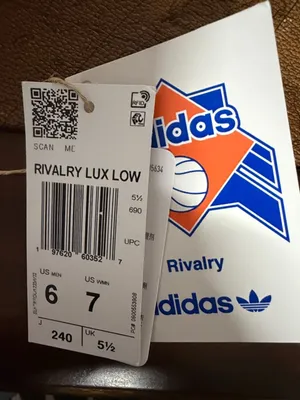 Adidas RIVALRY LUX LOW sneakers off white/teal color size M6/W7. (No Box) thumbnail 13