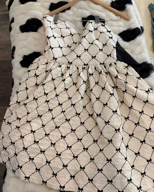 bohme Strapless Cream Dress with Black Bow Grid thumbnail 1