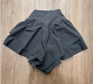 OFFLINE by Aerie Womens Gray Ruffle Skirted Shorts‎ Skort High Rise Activewear thumbnail 1