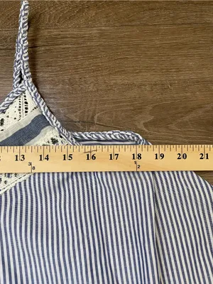 Altard State Flowy Striped Tank Top Size M Blue White Nautical Boho Summer thumbnail 13