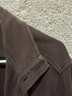 Tommy Bahama brown sweater jacket pima cotton button down FLAWS camping hiking S thumbnail 6